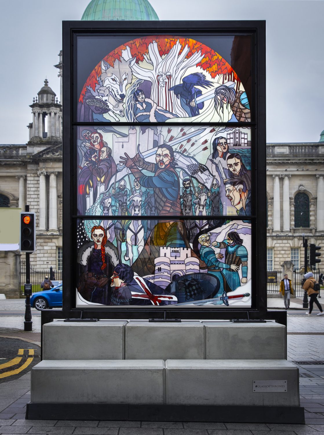 2019-Tourism Ireland-Glass of Throne-Window 1 House Stark Belfast City Hall-Publicis London-jpg